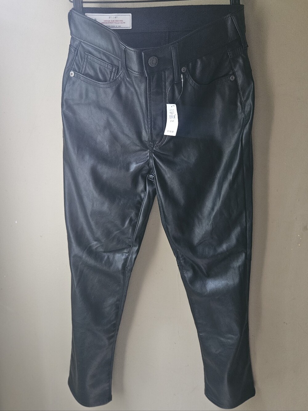 Ladies Gap Vegan Leather Vintage Slim Highrise Pant